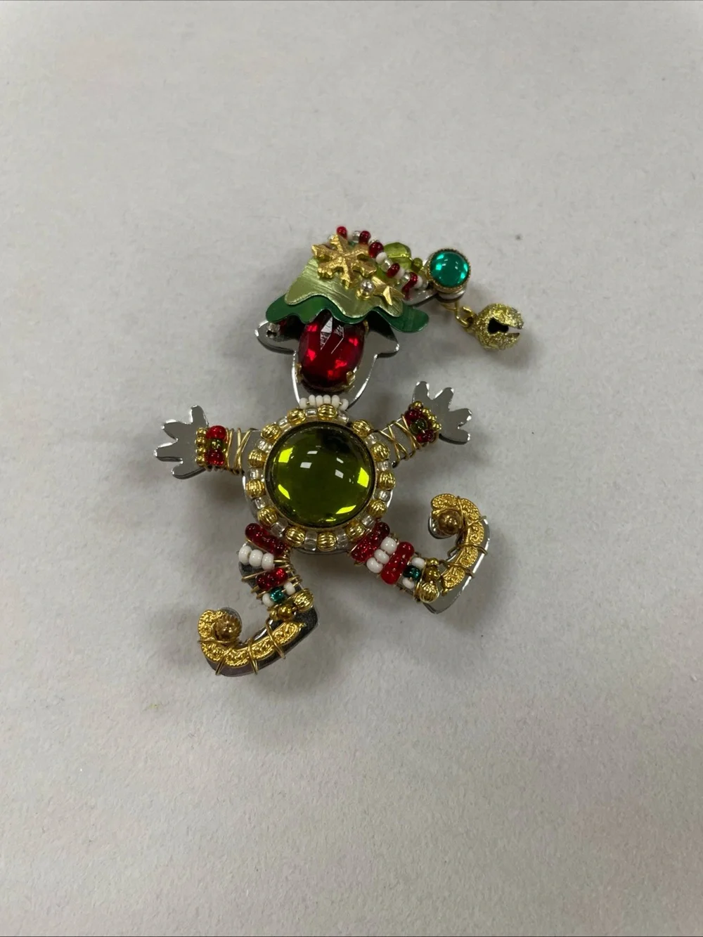 Liztech Festive Christmas Elf Hand-Crafted Brooch